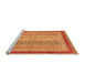 Sideview of Machine Washable Oriental Orange Modern Area Rugs, wshabs2412org