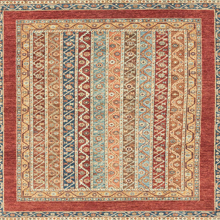 Square Abstract Brown Oriental Rug, abs2412