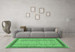 Machine Washable Oriental Emerald Green Modern Area Rugs in a Living Room,, wshabs2412emgrn