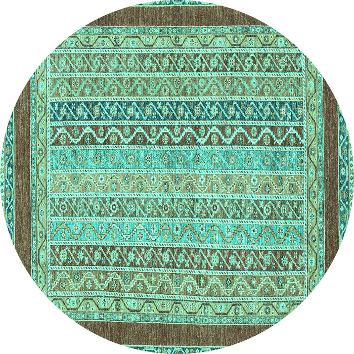 Round Oriental Turquoise Modern Rug, abs2412turq