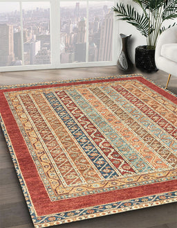 Machine Washable Abstract Brown Sugar Brown Rug in a Family Room, wshabs2412