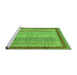 Sideview of Machine Washable Oriental Green Modern Area Rugs, wshabs2412grn