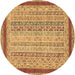 Round Oriental Brown Modern Rug, abs2412brn