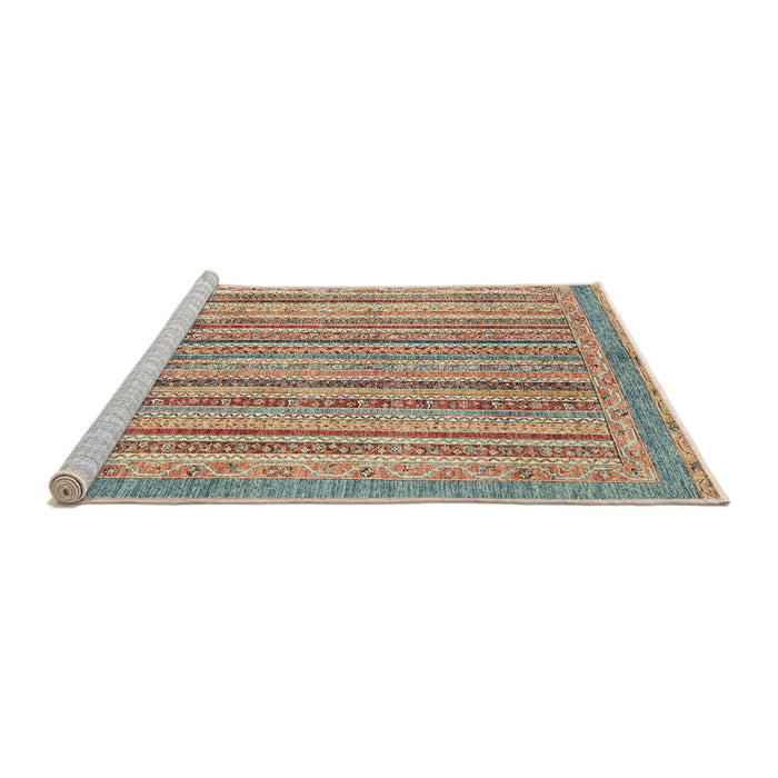 Sideview of Machine Washable Abstract Gold Brown Rug, wshabs2413