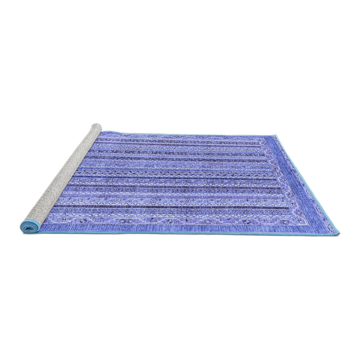 Sideview of Machine Washable Oriental Blue Modern Rug, wshabs2413blu