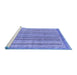 Sideview of Machine Washable Oriental Blue Modern Rug, wshabs2413blu