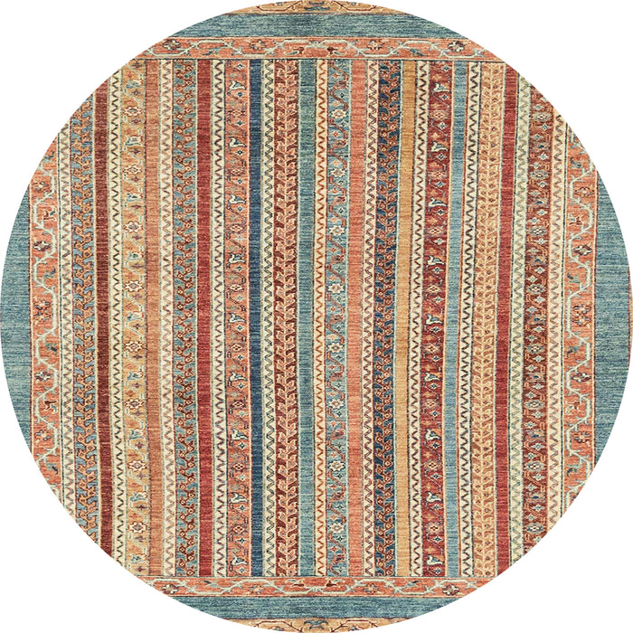 Round Machine Washable Abstract Gold Brown Rug, wshabs2413