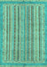 Machine Washable Oriental Turquoise Modern Area Rugs, wshabs2413turq