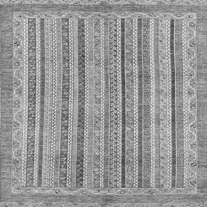 Square Machine Washable Oriental Gray Modern Rug, wshabs2413gry