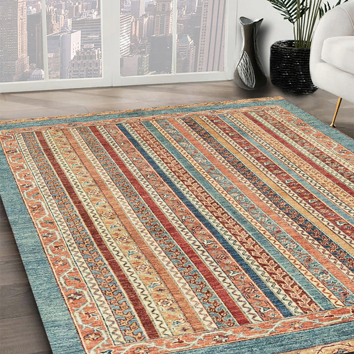 Machine Washable Abstract Gold Brown Rug in a Family Room, wshabs2413