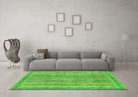 Machine Washable Oriental Green Modern Rug, wshabs2413grn