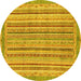 Round Oriental Yellow Modern Rug, abs2413yw