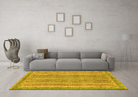 Machine Washable Oriental Yellow Modern Rug, wshabs2413yw