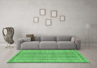 Machine Washable Oriental Emerald Green Modern Rug, wshabs2413emgrn