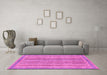 Machine Washable Oriental Pink Modern Rug in a Living Room, wshabs2413pnk