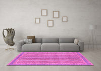 Machine Washable Oriental Pink Modern Rug, wshabs2413pnk