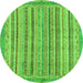 Round Oriental Green Modern Rug, abs2413grn