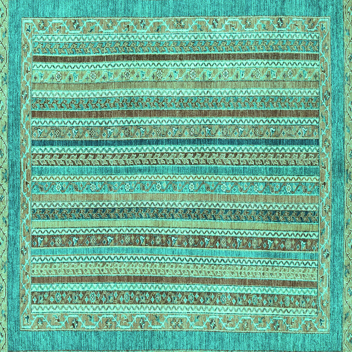 Square Oriental Turquoise Modern Rug, abs2413turq