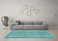 Machine Washable Oriental Light Blue Modern Rug, wshabs2413lblu