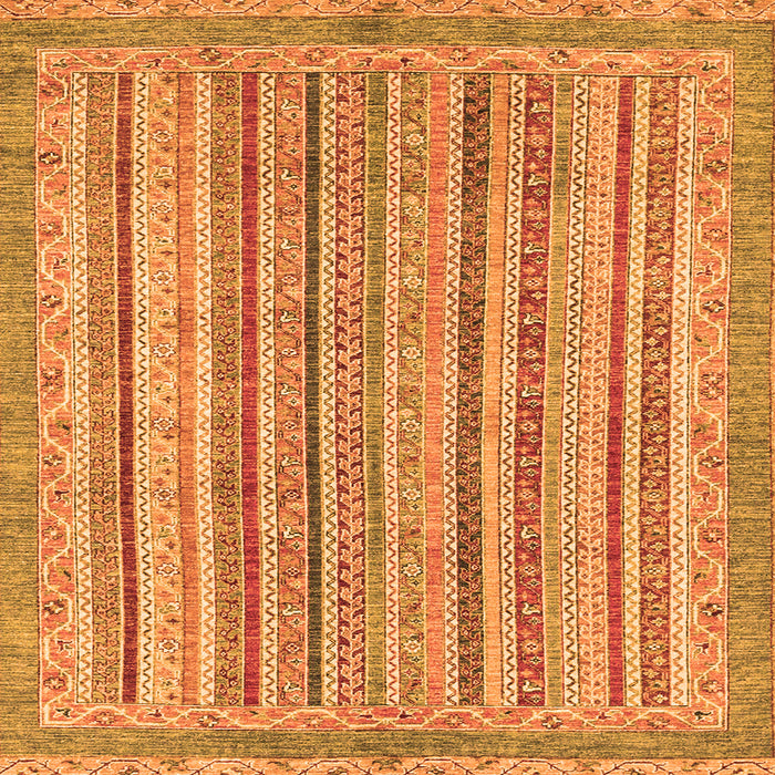 Square Machine Washable Oriental Orange Modern Area Rugs, wshabs2413org