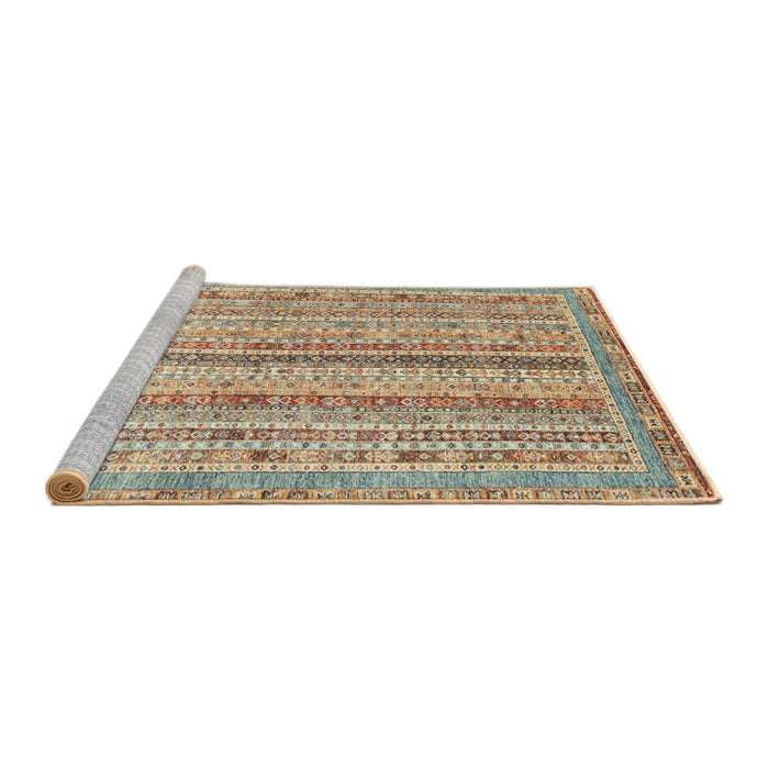Sideview of Machine Washable Abstract Gold Brown Rug, wshabs2414