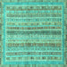 Square Oriental Turquoise Modern Rug, abs2414turq