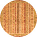 Round Oriental Orange Modern Rug, abs2414org