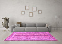 Machine Washable Oriental Pink Modern Rug, wshabs2414pnk