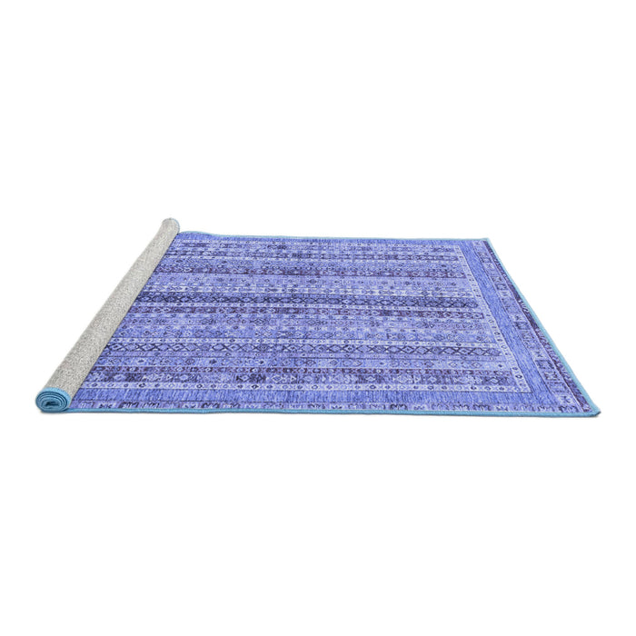 Sideview of Machine Washable Oriental Blue Modern Rug, wshabs2414blu