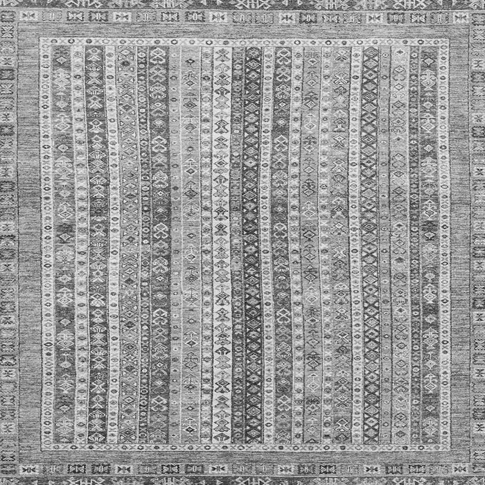 Square Machine Washable Oriental Gray Modern Rug, wshabs2414gry