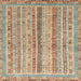 Square Abstract Gold Brown Oriental Rug, abs2414