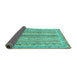 Sideview of Oriental Turquoise Modern Rug, abs2414turq