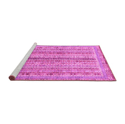 Sideview of Machine Washable Oriental Pink Modern Rug, wshabs2414pnk