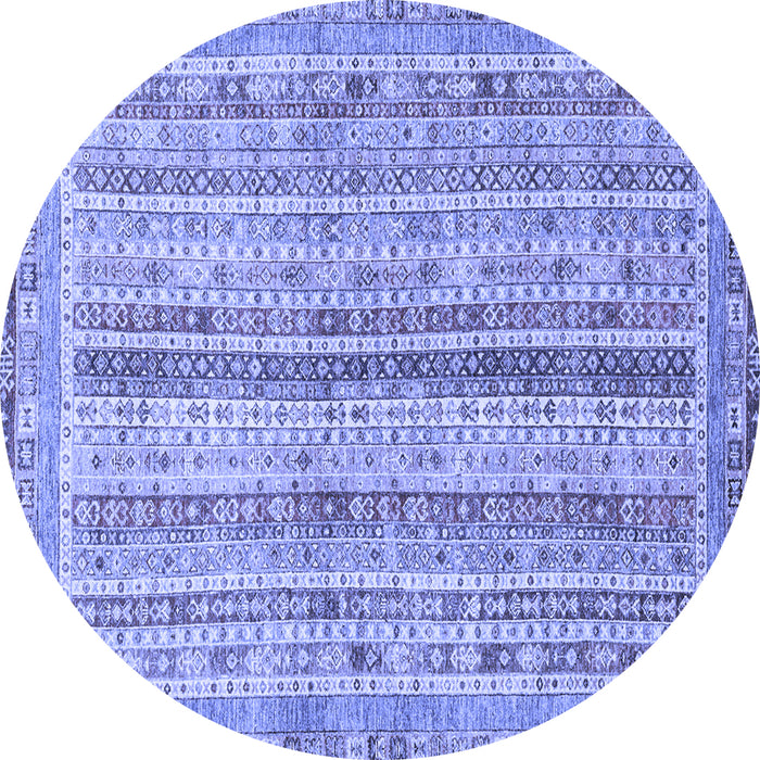 Round Oriental Blue Modern Rug, abs2414blu