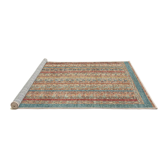 Sideview of Machine Washable Abstract Gold Brown Rug, wshabs2415