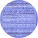 Round Oriental Blue Modern Rug, abs2415blu