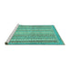 Sideview of Machine Washable Oriental Turquoise Modern Area Rugs, wshabs2415turq