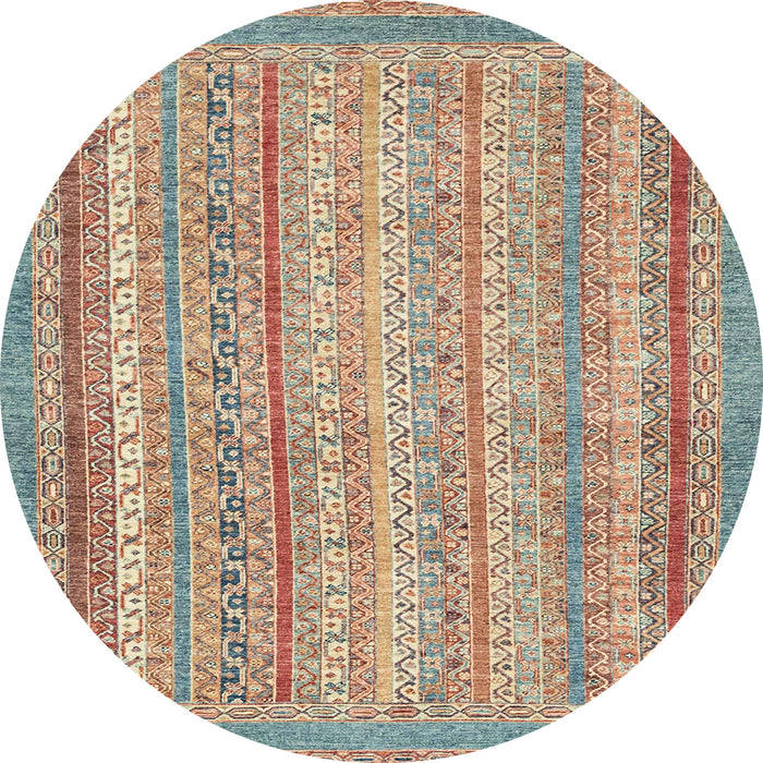 Round Machine Washable Abstract Gold Brown Rug, wshabs2415