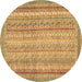 Round Oriental Brown Modern Rug, abs2415brn