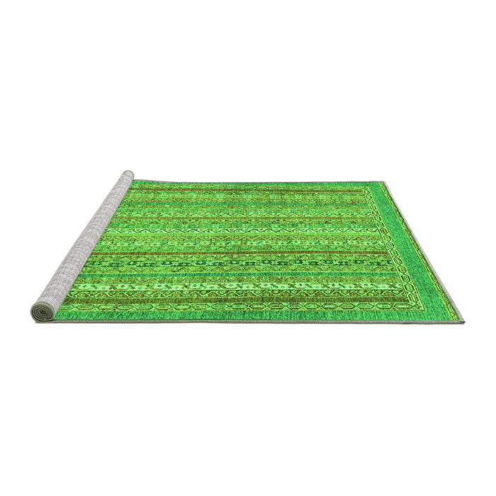 Sideview of Machine Washable Oriental Green Modern Area Rugs, wshabs2415grn