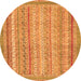 Round Oriental Orange Modern Rug, abs2415org