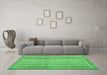 Machine Washable Oriental Emerald Green Modern Area Rugs in a Living Room,, wshabs2415emgrn