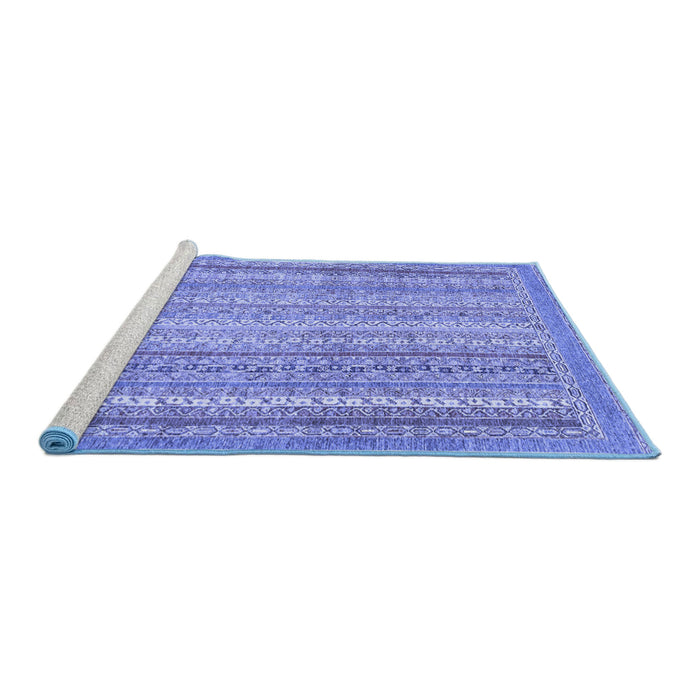 Sideview of Machine Washable Oriental Blue Modern Rug, wshabs2415blu
