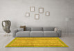 Machine Washable Oriental Yellow Modern Rug in a Living Room, wshabs2415yw