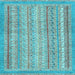 Square Oriental Light Blue Modern Rug, abs2415lblu