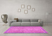 Machine Washable Oriental Pink Modern Rug in a Living Room, wshabs2415pnk