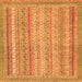 Square Machine Washable Oriental Orange Modern Area Rugs, wshabs2415org