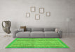 Machine Washable Oriental Green Modern Area Rugs in a Living Room,, wshabs2415grn