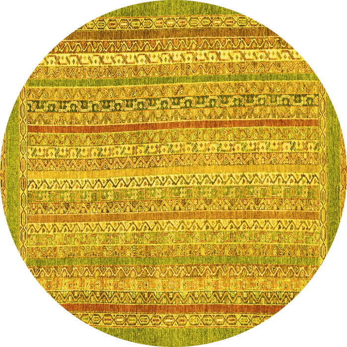 Round Oriental Yellow Modern Rug, abs2415yw