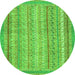 Round Oriental Green Modern Rug, abs2415grn